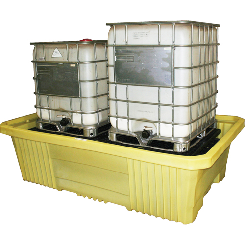 GRV double avec drain 4000i, Capacit&eacute; de d&eacute;versement 750 gal. US, 113" x 71" x 32" Les Fournitures Industrielles Méga