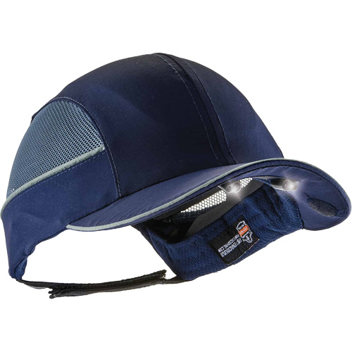 Skullerz&reg; 8960 Long Brim Bump Cap with LED Lighting, Navy Blue Les Fournitures Industrielles Méga