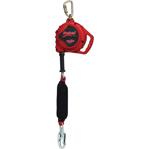 Rebel Self Retracting Lifeline for Leading Edge, 20', Galvanized Steel, Swivel Les Fournitures Industrielles Méga