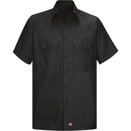Chemise &agrave; manches courtes en tissu ind&eacute;chirable, Hommes, Grand (grande taille), Noir Les Fournitures Industrielles Méga