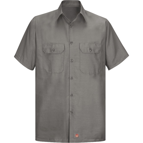 Chemise &agrave; manches courtes en tissu ind&eacute;chirable, Hommes, 3T-Grand, Gris Les Fournitures Industrielles Méga