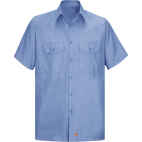 Short Sleeve Ripstop Shirt, Men's, Large (Tall), Blue Les Fournitures Industrielles Méga