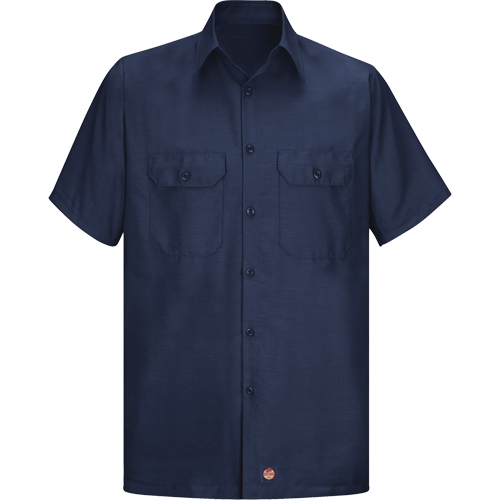 Men's Solid Rip Stop Shirt, Men's, Large, Navy Blue Les Fournitures Industrielles Méga