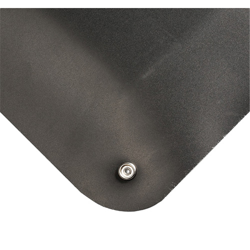 Electrically Conductive Mat No.786, 3' W x 75' L x 9/16" T, PVC, Smooth, Black Les Fournitures Industrielles Méga