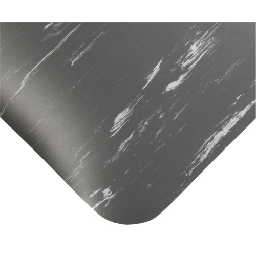 Tile-Top Select Anti-Microbial Mats No.494, Smooth, 4' x 10' x 1/2", Charcoal, PVC Les Fournitures Industrielles Méga