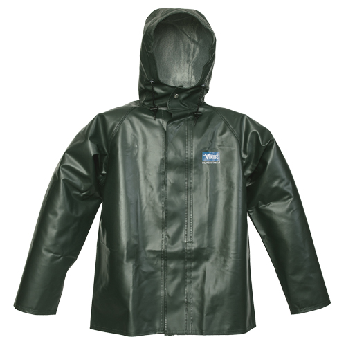 Journeyman Chemical Resistant Rain Jacket, Small, Green, Polyester/PVC Les Fournitures Industrielles Méga