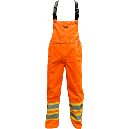 Pantalon de s&eacute;curit&eacute; Journeyman d&eacute;tachable &agrave; bavette, Polyester, Petit, Orange haute visibilit&eacute; Les Fournitures Industrielles Méga