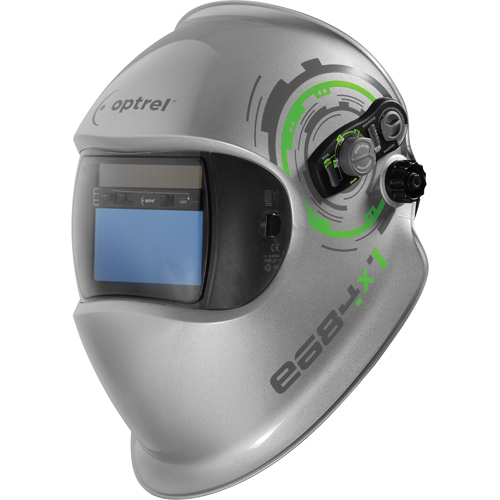 e684 Welding Helmets, 3.94" L x 1.97" W View Area, 4/5 - 13 Shade Range, Silver Les Fournitures Industrielles Méga