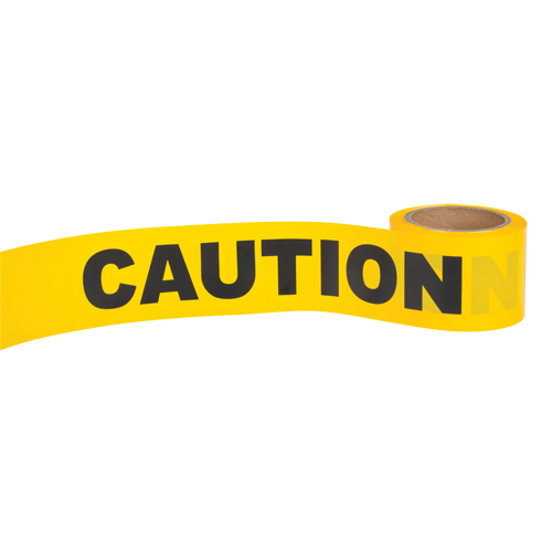 "Caution" Barricade Tape, English, 3" W x 300' L, 1.5 mils, Black on Yellow Les Fournitures Industrielles Méga