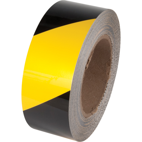 Ruban de marquage pour plancher Tuff Mark, 2" x 100', Polyester, Noir et jaune Les Fournitures Industrielles Méga