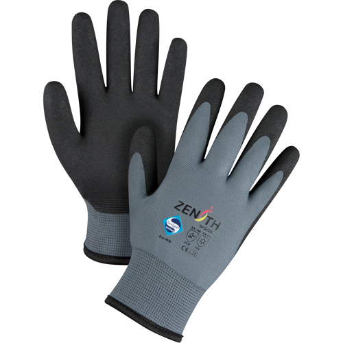 Gants enduits de premi&egrave;re qualit&eacute; ZX-30°, 8/Moyen, R&ecirc;vetement PVC, Calibre 15, Enveloppe en Nylon Les Fournitures Industrielles Méga