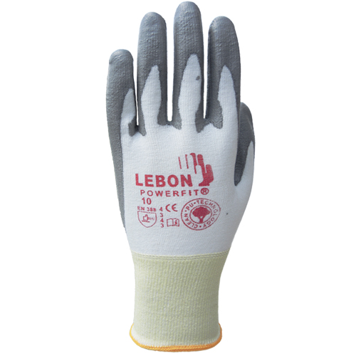 Gants r&eacute;sistants &agrave; la coupe PowerFit Lebon, Taille Grand/10, Calibre 13, Rev&ecirc;tement Polyur&eacute;thane, Enveloppe en Poly&eacute;thyl&egrave;ne, ASTM ANSI niveau A2/EN 388 niveau B Les Fournitures Industrielles Méga
