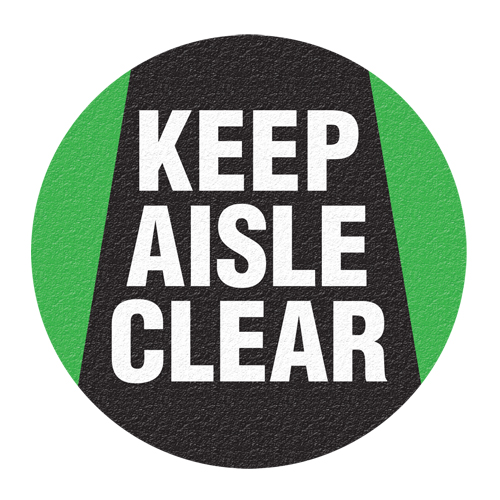 "Keep Aisle Clear" Floor Sign, Adhesive, English with Pictogram Les Fournitures Industrielles Méga