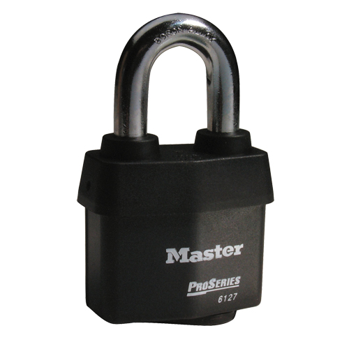 Cadenas Pro-Series Weather Tough, Noir, Cl&eacute;s diff&eacute;rentes, Acier lamin&eacute;, Largeur de 2-5/8" Les Fournitures Industrielles Méga