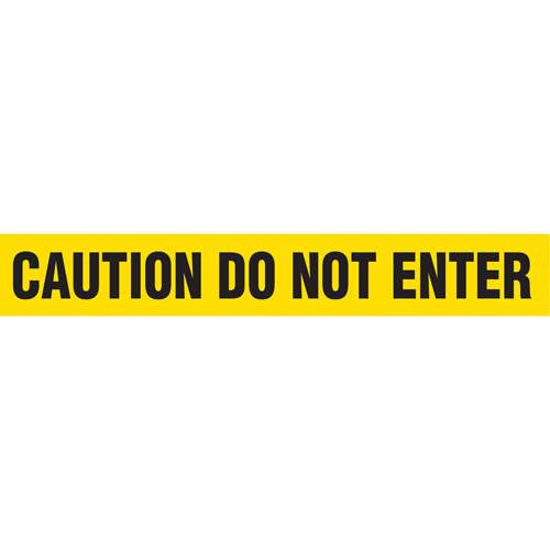 Barricade Tape, English, 3" W x 1000' L, 2 mils, Black on Yellow Les Fournitures Industrielles Méga