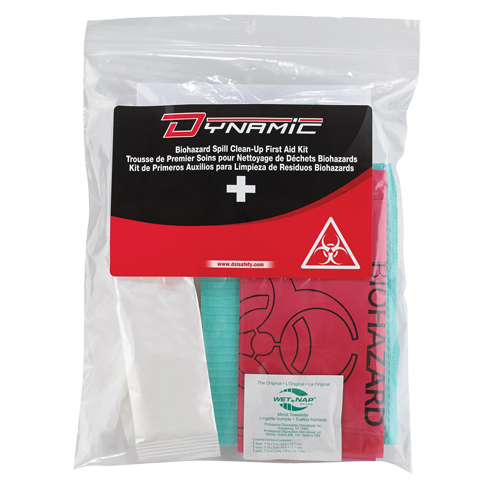 Trousse de premiers soins pour nettoyage de biorisques Dynamic, Dispositif m&eacute;dical Classe 1, Sac en plastique refermable Les Fournitures Industrielles Méga