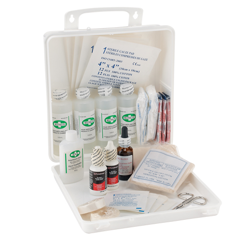 Trousse de premiers soins des brûlures pour soudeurs Dynamic, Dispositif m&eacute;dical Classe 1, Boîte en plastique Les Fournitures Industrielles Méga