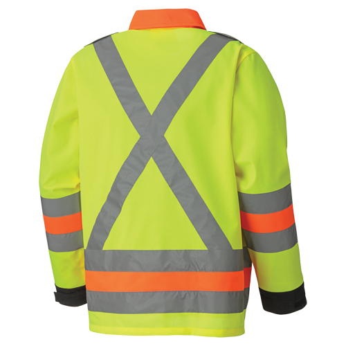 6007 Breathable Traffic Safety Jacket, Polyester, High Visibility Lime-Yellow, X-Small Les Fournitures Industrielles Méga