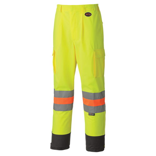 6009 Breathable Traffic Safety Pants, Polyester, X-Small, High Visibility Lime-Yellow Les Fournitures Industrielles Méga