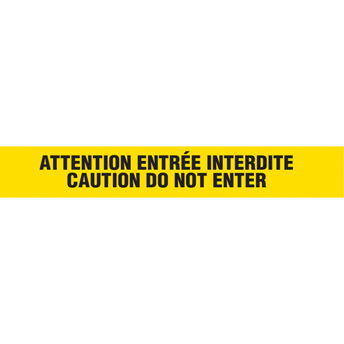 Barricade Tape, Bilingual, 3" W x 1000' L, 3 mils, Black on Yellow Les Fournitures Industrielles Méga