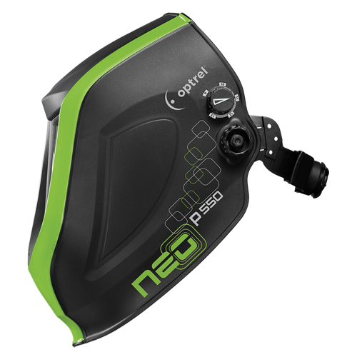 Masque de soudage P550, 3,94" lo x 1,97" la Champ de vision, Teinte 4/9 - 13, Noir/Vert Les Fournitures Industrielles Méga