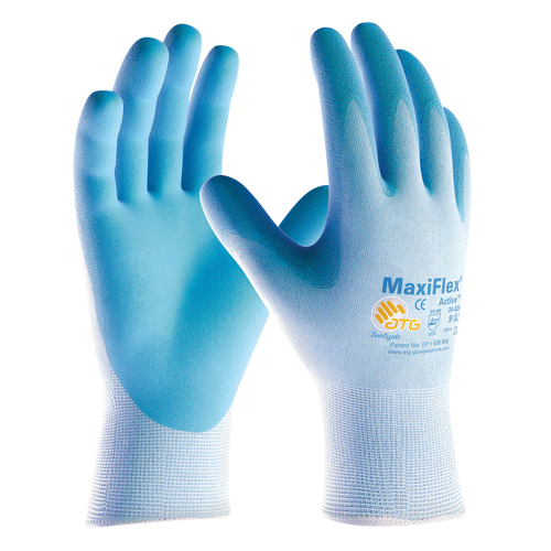 Gants enduits ultra l&eacute;gers MaxiFlex ATG, 6/T-petit, R&ecirc;vetement Mousse de nitrile, Calibre 15, Enveloppe en Nylon Les Fournitures Industrielles Méga