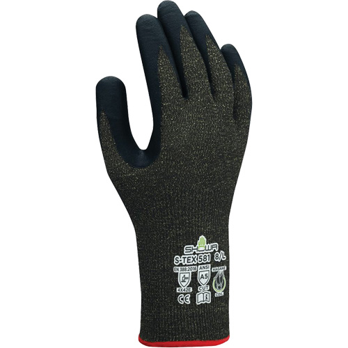 Gants r&eacute;sistants aux coupures S-TEX 581, Taille 6/Petit, Calibre 13, Rev&ecirc;tement Mousse de nitrile, Enveloppe en Acier inoxydable/Kevlar, ANSI/ISEA 105 niveau 5/EN 388 niveau E Les Fournitures Industrielles Méga