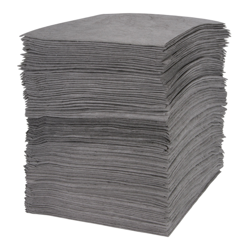 Premium Meltblown Sorbent Pads, Universal, 15" x 18", 30 gal. Absorbancy Les Fournitures Industrielles Méga