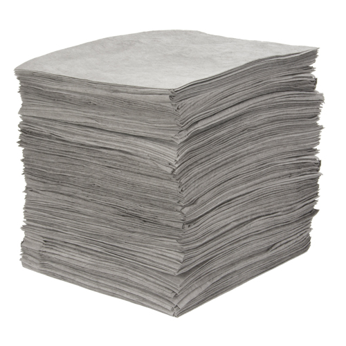 Feuilles absorbantes souffl&eacute;es de premi&egrave;re qualit&eacute;, Universel, 15" x 18", 25 gal. d'absorption Les Fournitures Industrielles Méga