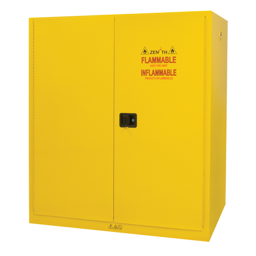Vertical Drum Storage Cabinet, 110 US gal. Cap., 2 Drums, Yellow Les Fournitures Industrielles Méga
