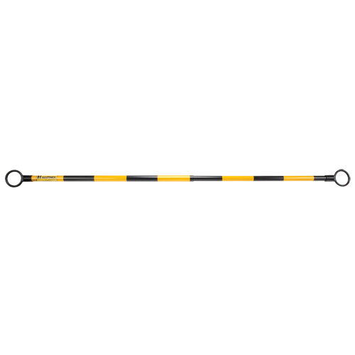 Telescopic Barricade Bar, 85" Extended Length, Black/Yellow Les Fournitures Industrielles Méga