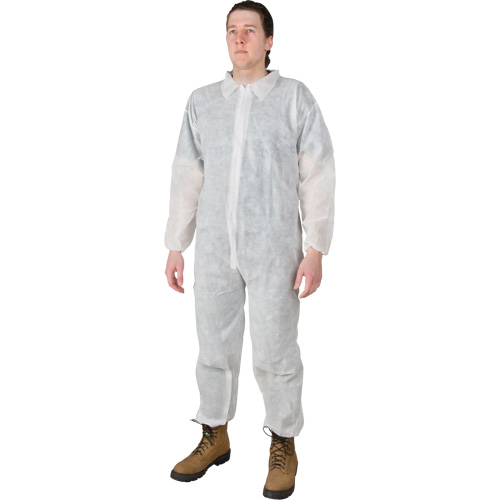 Combinaisons, 3T-Grand, Blanc, Polypropyl&egrave;ne Les Fournitures Industrielles Méga