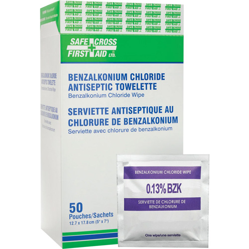 Benzalkonium Chloride Wipes, Towelette, Antiseptic Les Fournitures Industrielles Méga