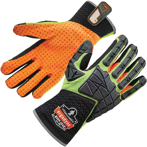 Gants &agrave; dos absorbeur d'impacts ProFlex 925F(X), Petit, Paume en Cuir refendu, Poignet &agrave; enfiler Les Fournitures Industrielles Méga