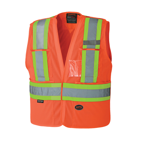 6932 Tear-Away Safety Vest, High Visibility Orange, Medium/Small, Polyester Les Fournitures Industrielles Méga