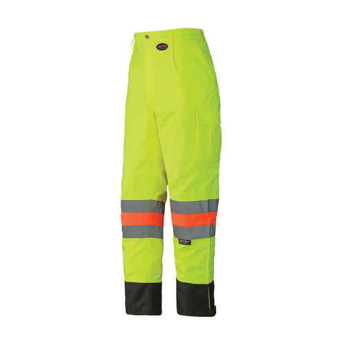 6039 Pantalon de s&eacute;curit&eacute; imperm&eacute;able pour le contr&ocirc;le de la circulation, Polyester, T-petit, Jaune lime haute visibilit&eacute; Les Fournitures Industrielles Méga