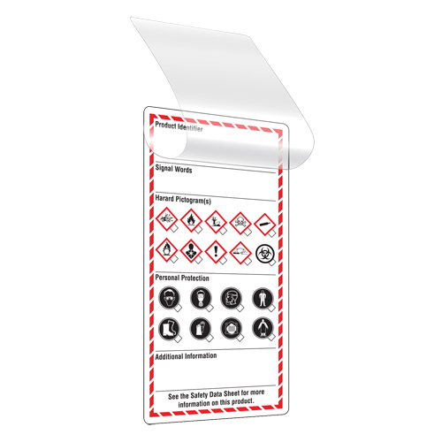 &eacute;tiquettes auto-plastifiantes pour le milieu de travail, Papier cartonn&eacute;, 3" la x 6" h, Anglais Les Fournitures Industrielles Méga