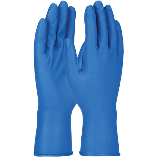 Grippaz Gloves, Small, Nitrile, 8-mil, Powder-Free, Blue Les Fournitures Industrielles Méga