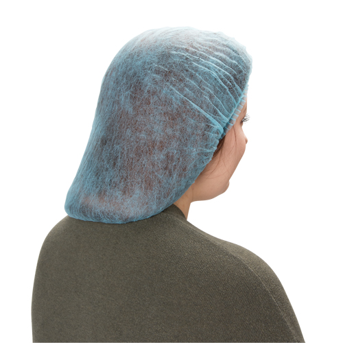Bonnet bouffant pliss&eacute;, Polypropyl&egrave;ne, 21", Bleu Les Fournitures Industrielles Méga