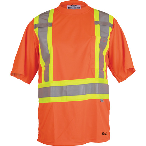 T-shirt de s&eacute;curit&eacute; Viking, Polyester, Petit, Orange haute visibilit&eacute; Les Fournitures Industrielles Méga