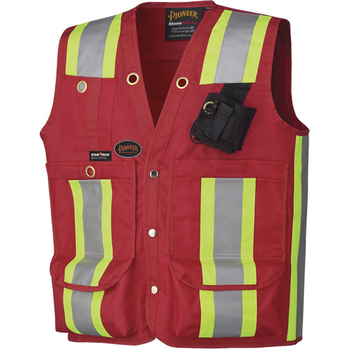 695 Surveyor's / Supervisor's Safety Vest, Red, X-Large, Polyester Les Fournitures Industrielles Méga