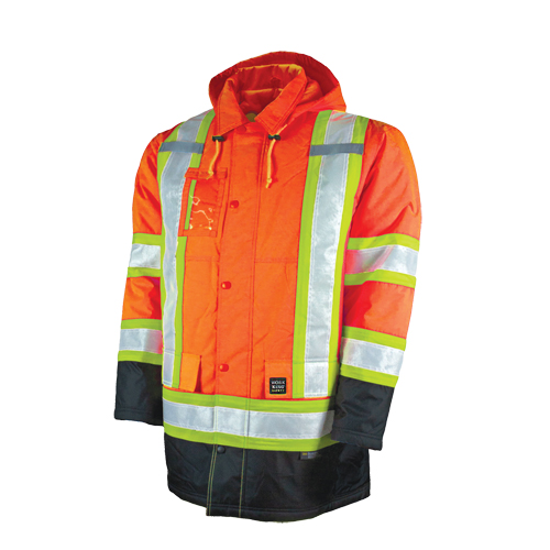 Parka de s&eacute;curit&eacute; doubl&eacute;, Orange haute visibilit&eacute;, Grand Les Fournitures Industrielles Méga