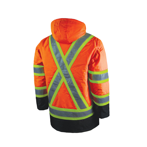 Parka de s&eacute;curit&eacute; doubl&eacute;, Orange haute visibilit&eacute;, Grand Les Fournitures Industrielles Méga