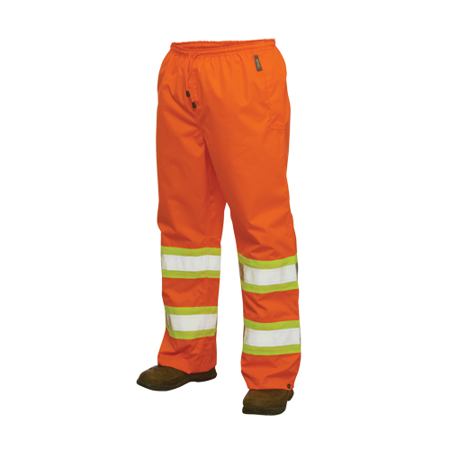 300D Safety Rain Pant, Polyester, Large, High Visibility Orange Les Fournitures Industrielles Méga