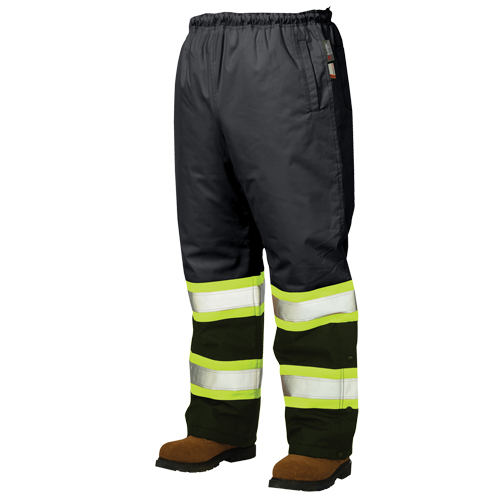 Lined Pull-On Safety Pant, Polyester, Large, Black Les Fournitures Industrielles Méga