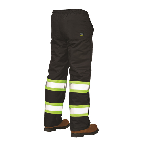 Lined Pull-On Safety Pant, Polyester, Large, Black Les Fournitures Industrielles Méga