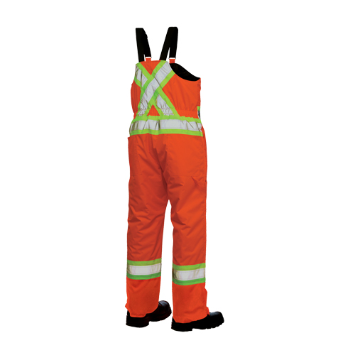 Salopettes de s&eacute;curit&eacute; doubl&eacute;e, Polyester/Polyur&eacute;thane, Grand, Orange haute visibilit&eacute; Les Fournitures Industrielles Méga