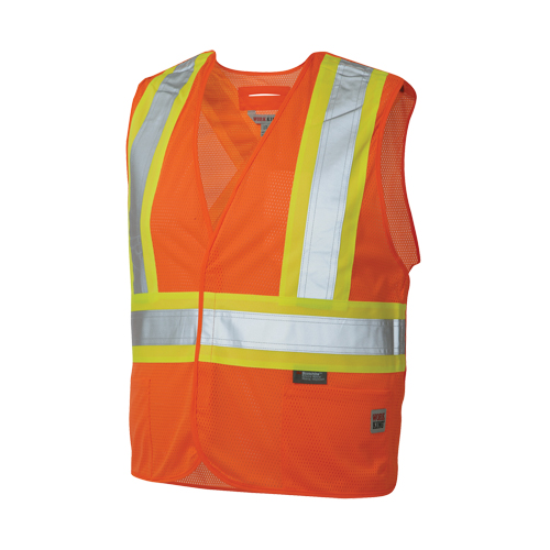 Veste de s&eacute;curit&eacute; d&eacute;tachable en cinq points, Orange haute visibilit&eacute;, Grand/T-Grand, Polyester Les Fournitures Industrielles Méga