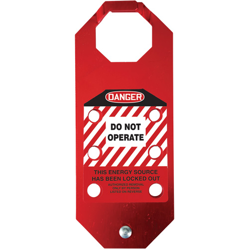 Stopout&reg; OSHA Danger Aluma-Tag Do Not Operate Hasp, Red Les Fournitures Industrielles Méga