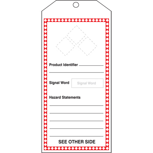 GHS Jumbo Safety Tag, Cardstock, 3-7/8" W x 8-1/2" H, English Les Fournitures Industrielles Méga